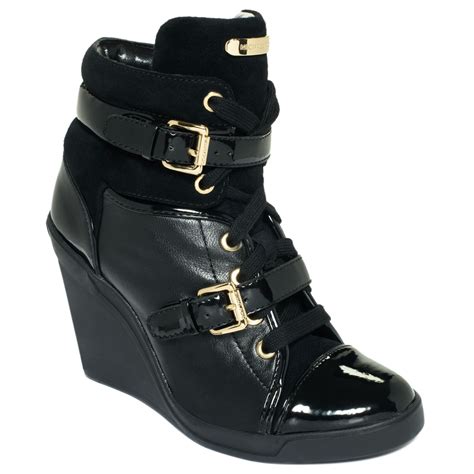 michael kors wedges sneakers in mm|Michael Kors black wedge sneakers.